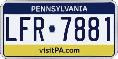PA license plate LFR7881