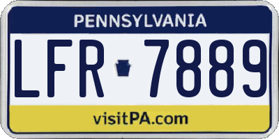 PA license plate LFR7889