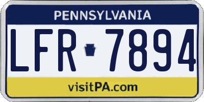 PA license plate LFR7894