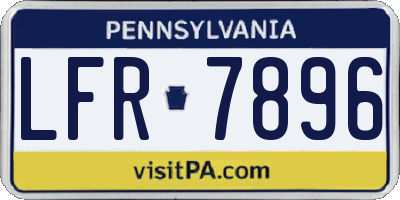PA license plate LFR7896