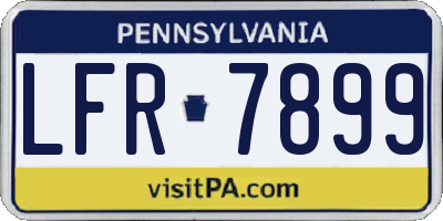 PA license plate LFR7899