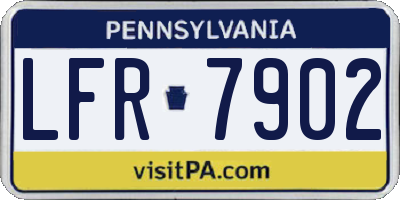 PA license plate LFR7902