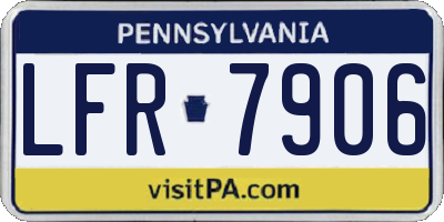 PA license plate LFR7906