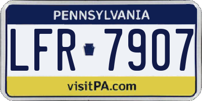 PA license plate LFR7907