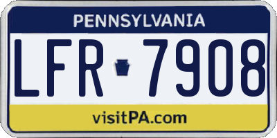 PA license plate LFR7908