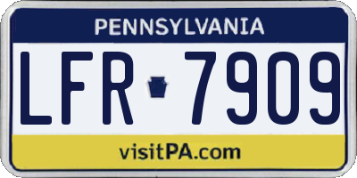 PA license plate LFR7909