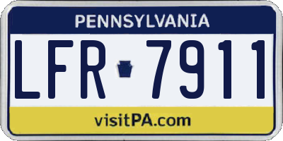 PA license plate LFR7911