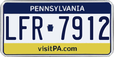PA license plate LFR7912