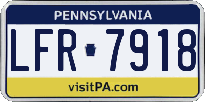 PA license plate LFR7918