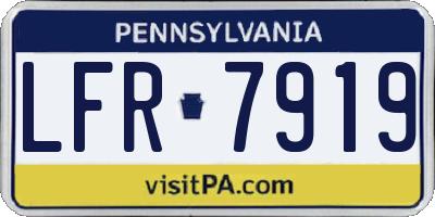 PA license plate LFR7919