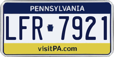 PA license plate LFR7921