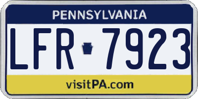 PA license plate LFR7923