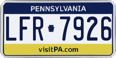PA license plate LFR7926