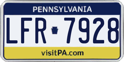 PA license plate LFR7928