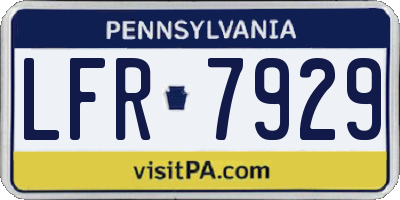 PA license plate LFR7929