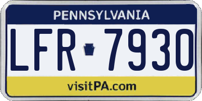 PA license plate LFR7930