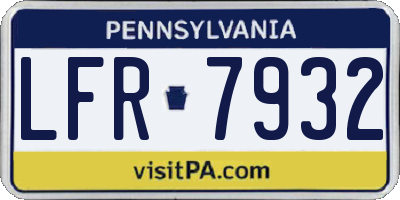 PA license plate LFR7932