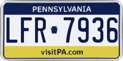 PA license plate LFR7936