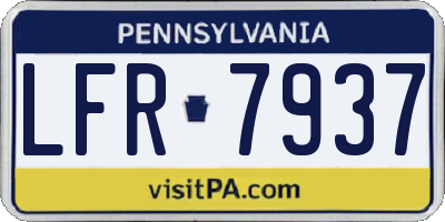 PA license plate LFR7937