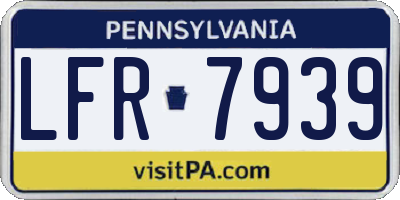 PA license plate LFR7939