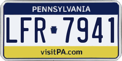 PA license plate LFR7941