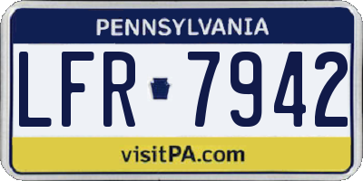 PA license plate LFR7942