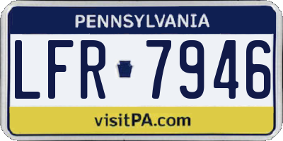 PA license plate LFR7946