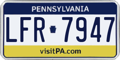 PA license plate LFR7947