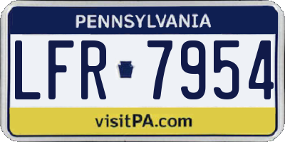 PA license plate LFR7954
