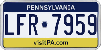 PA license plate LFR7959