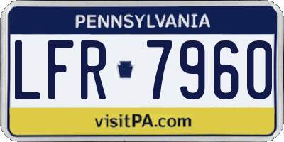 PA license plate LFR7960