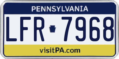 PA license plate LFR7968