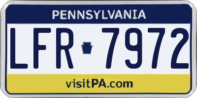 PA license plate LFR7972