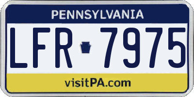 PA license plate LFR7975