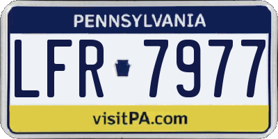 PA license plate LFR7977