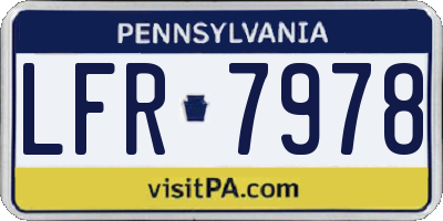 PA license plate LFR7978