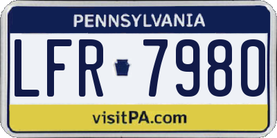 PA license plate LFR7980