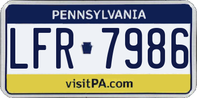 PA license plate LFR7986