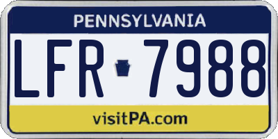 PA license plate LFR7988