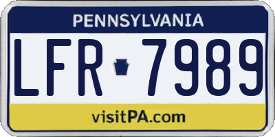 PA license plate LFR7989