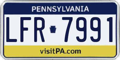 PA license plate LFR7991