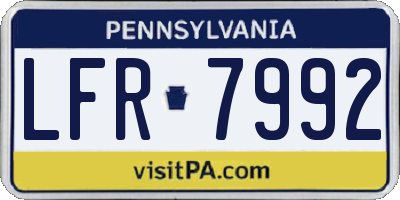 PA license plate LFR7992