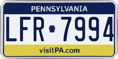 PA license plate LFR7994