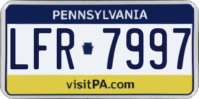 PA license plate LFR7997