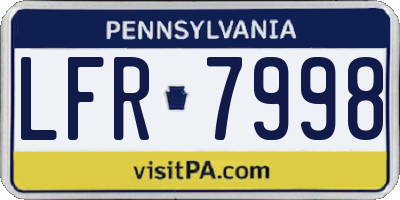 PA license plate LFR7998