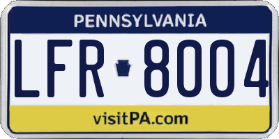 PA license plate LFR8004
