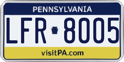 PA license plate LFR8005