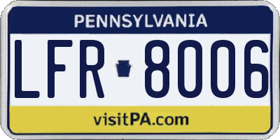 PA license plate LFR8006