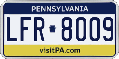 PA license plate LFR8009