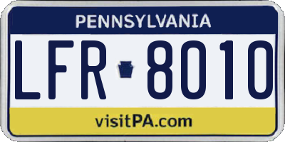 PA license plate LFR8010